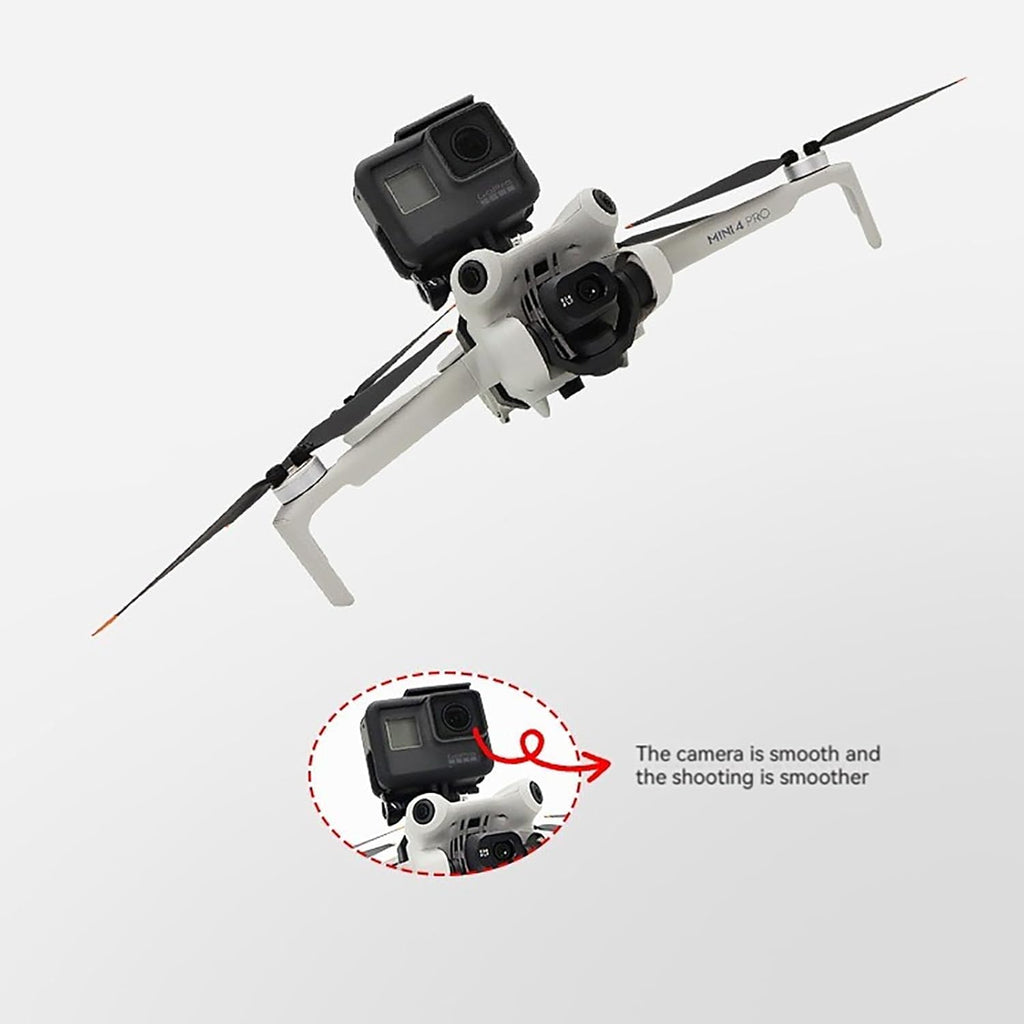 Action Camera Mount Holder, Drone Gimbal Extension Mount Bracket with 1/4 Screw Adapter for DJI Mini 4 Pro/Mini 3/Mini 3 Pro