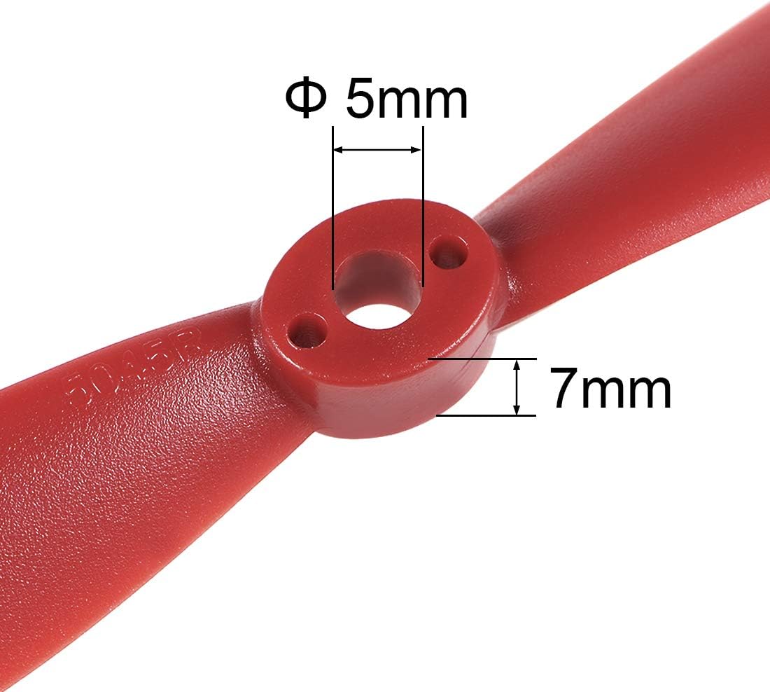 uxcell Bullnose Propellers 5045 5x4.5 Inch CW CCW 2-Vane for RC Quadcopter Hexacopter Multirotor, Black Red 8 Pairs