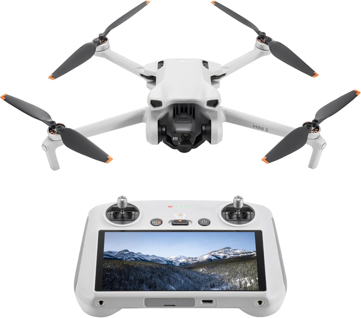 DJI Mini 3 Drone with DJI RC Screen remote Kit Camera Drone Bundle, with 128 GB SD, 3.0 USB Card Reader, Landing Pad, Backpack, Strobe lights and More