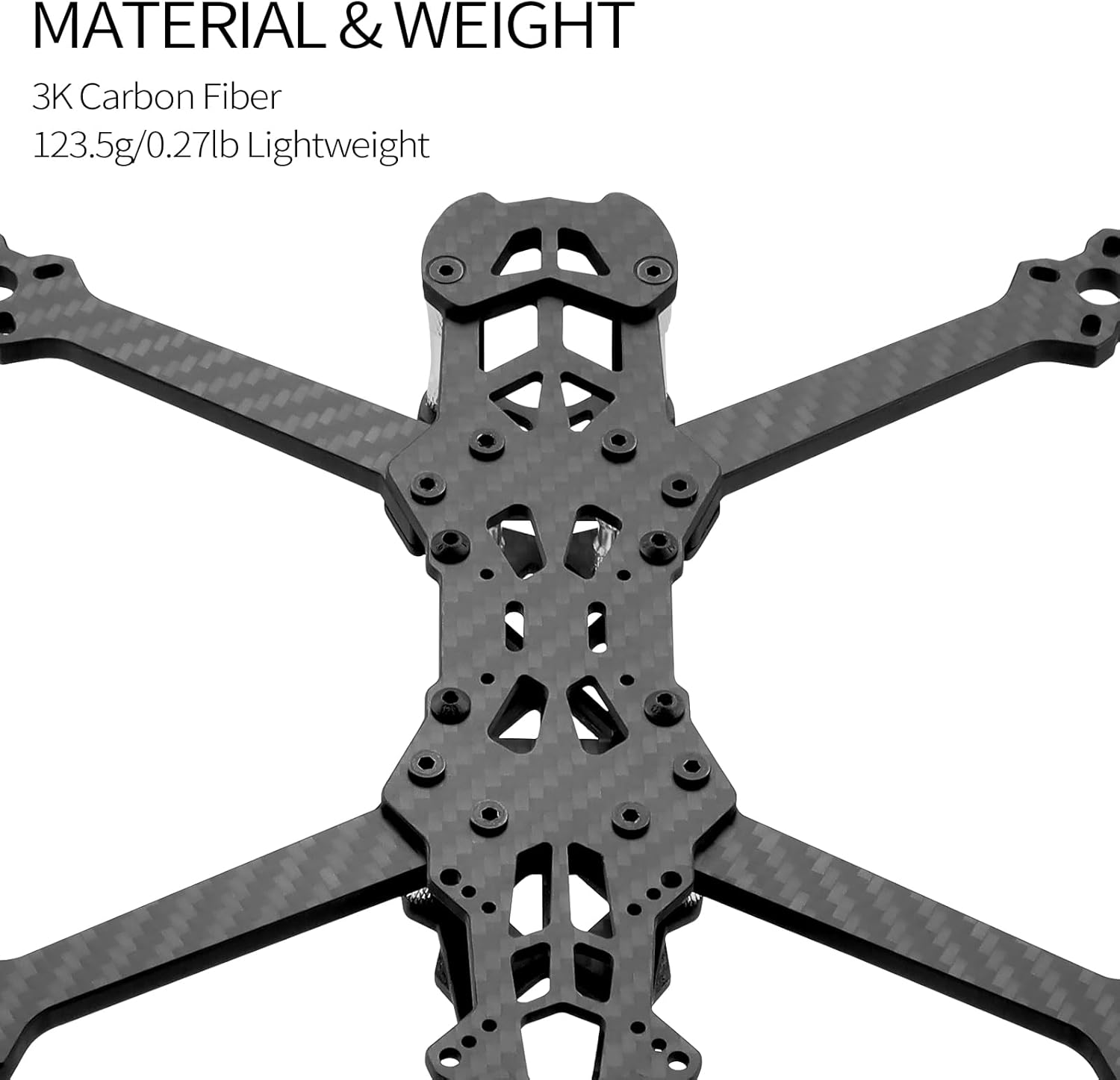 Mark4 HD 5-Inch FPV Racing Drone Frame Kit, 225mm Wheelbase Carbon Fiber Quadcopter Frame with 5mm Arm for RC Freestyle FPV, Drone Quad Compatible with DJI FPV Air Unit Vista System
