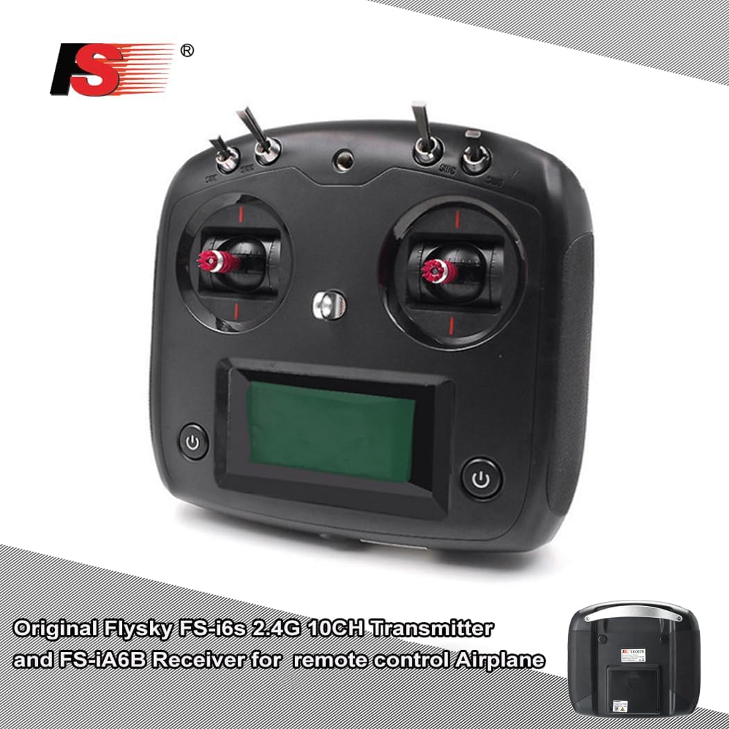 GoolRC Flysky FS-i6s 2.4G 10CH AFHDS 2A RC Transmitter with FS-iA6B Receiver for RC Drone Airplane Multicopter Helicopter (Black)