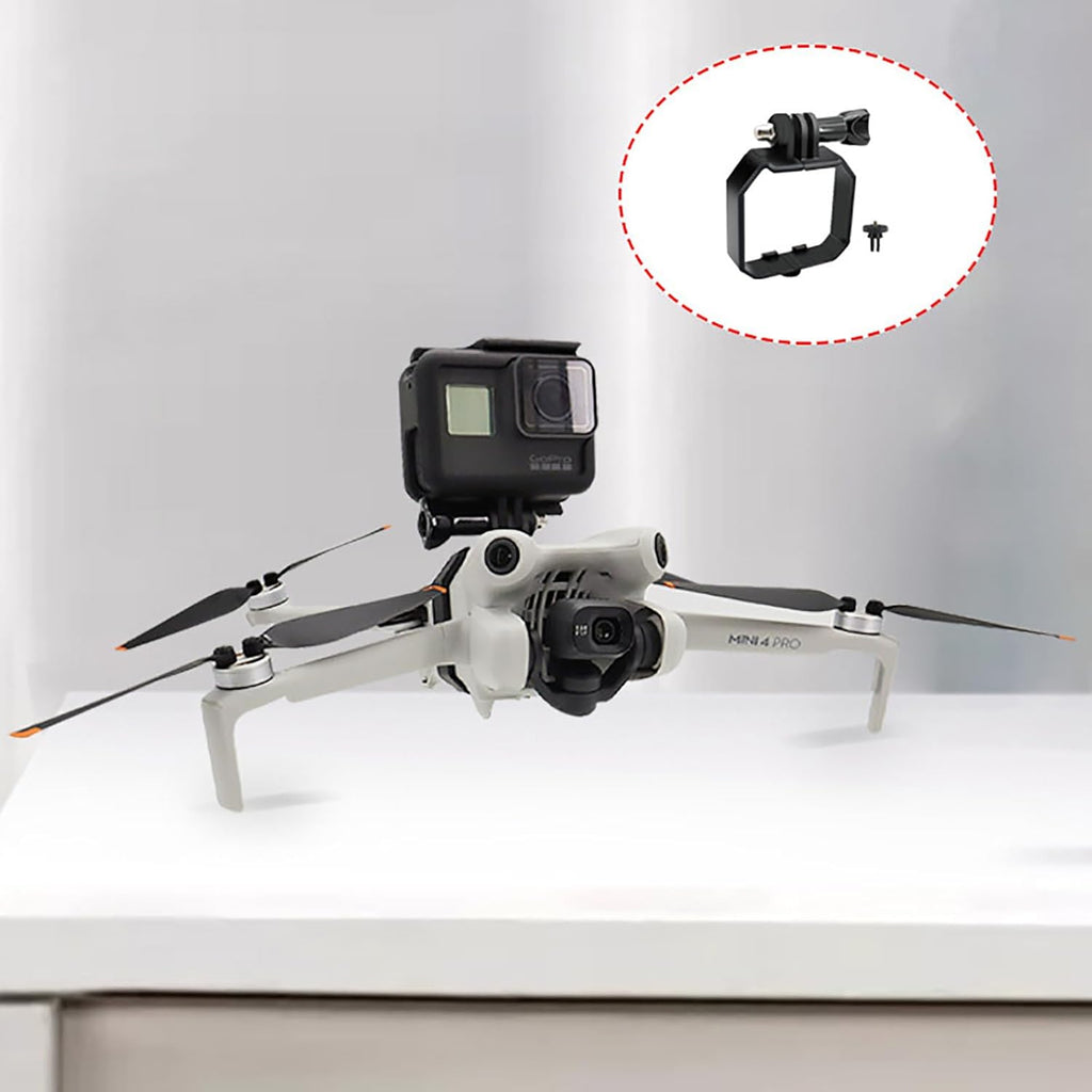Action Camera Mount Holder, Drone Gimbal Extension Mount Bracket with 1/4 Screw Adapter for DJI Mini 4 Pro/Mini 3/Mini 3 Pro