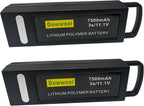 7500mAh 11.1V 3S High Capacity LiPo Battery, Extra Flight Time Drone Battery for YUNEEC Q500 / Q500+ / Q500+PRO / Q5004K / Yuneec Q500 4K Typhoon G RC Dr Quadcopter -2Pcs Black