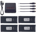 sea jump 4PCS 3.7V 1800mah Lithium Battery with 4in1 Charger for E88 E88PRO E88MAX E525 E99 E99PRO P1 P5PRO K3 S1 P8 RC Four-axis Aircraft Accessories UAV Spare Lithium Battery