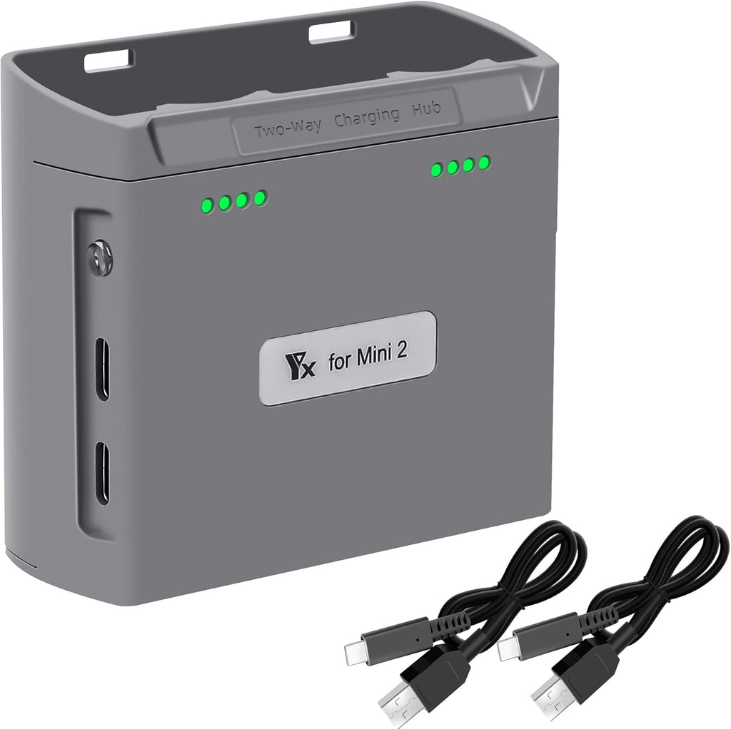 Two Way Charging Hub for DJI Mini 4K,2,2 SE,Mini SE Drone Battery,Check Two Batteries Level,Charging in Sequence Accessories