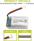 5PCS 3.7V 400mAh High Rate Lithium Battery with 5 in 1 Charger for Hubsan H107C H107L SYMA Q11 X11C HS170C F180C TOZO Q2020 E016H A120 XK A150 H31 TR-P51 TR-F22 AT-96 Four-Axis Aircraft¡­