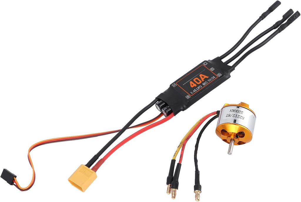 RC Brushless Motor ESC Combo Set, 2212 KV2200 RC Brushless Motor 40A ESC for RC Drone Helicopter FPV