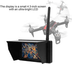 FPV Monitor, 5.8G 48-Channel 4.3 inch LCD Display/Monitor Receiver Monitor for RC FPV Drone Quadcopter with Receiver Built-in Battery