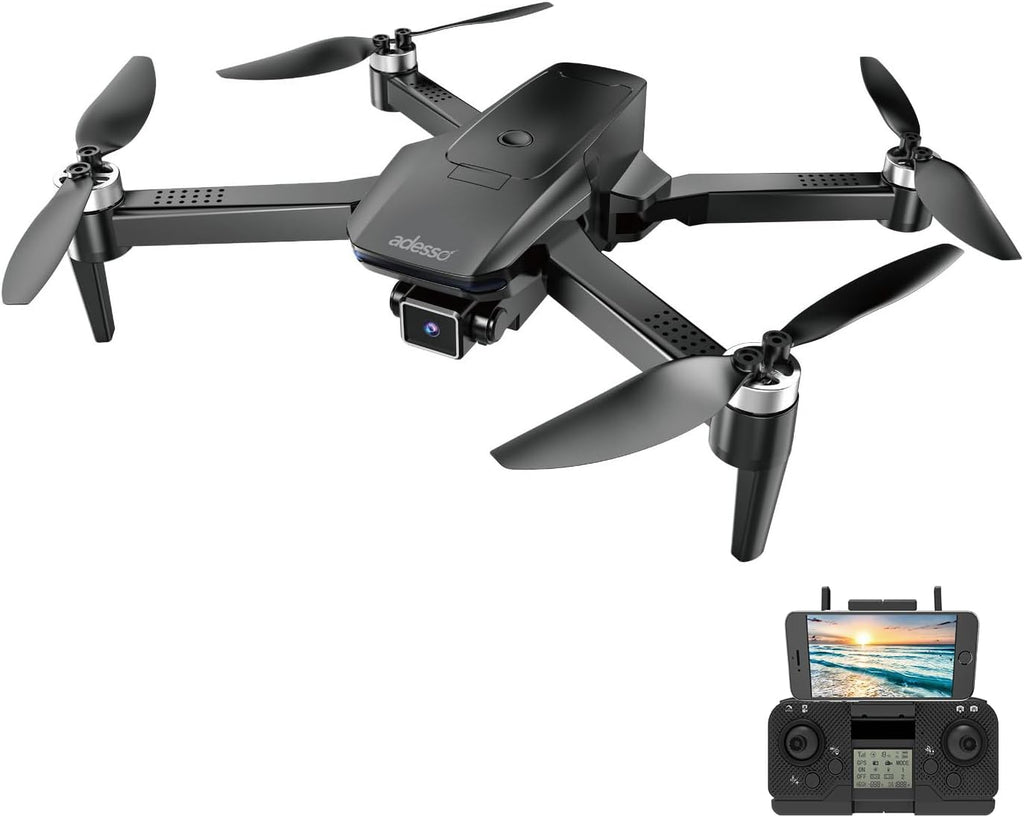 Adesso CyberDrone X3 2K FPV Camera Drone GPS WiFi 300 Meter Range Dual Control Lightweight Quadcopter with Gimbal and Remote