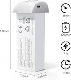 Ruko F11PRO 2 Drone Battery, 7.7V 3200mAh Rechargeable Lithium Battery with Type-C Cable, Support Fast Charging, Grey