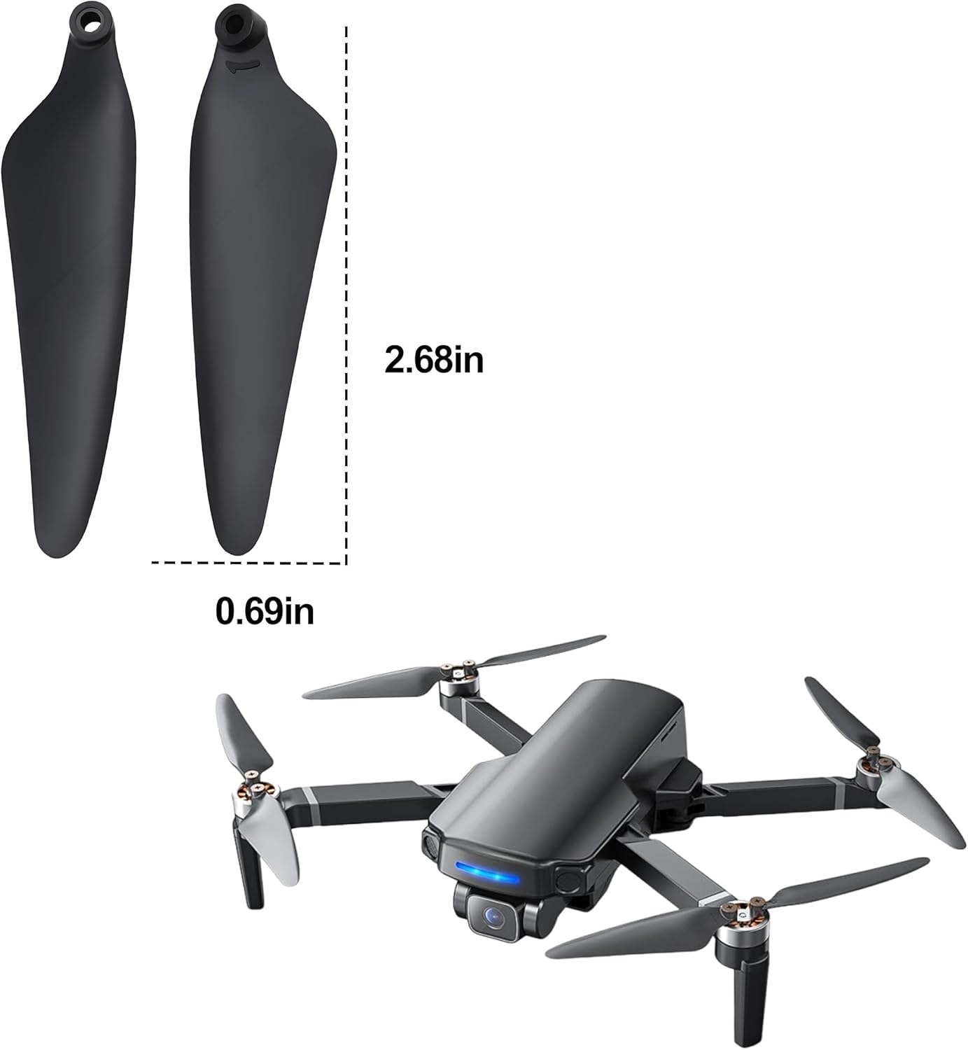 16PCS Foldable Replacement Propellers with Screws, Compatible with HS360S Drone, Lightweight Spare Blades Kit.
