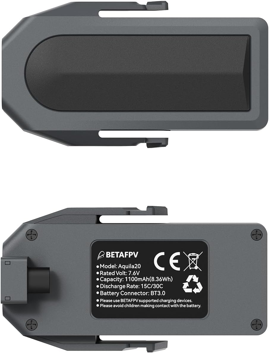 BETAFPV 2pcs Aquila20 Exclusive Battery 7.6V 15C 1100mAh 2S LiHV Lipo with Smart Management Module, Level Indicator, BT3.0 Connector for Aquila20 HD FPV Kit Extend Flight Time to 10 Min in N/S Mode