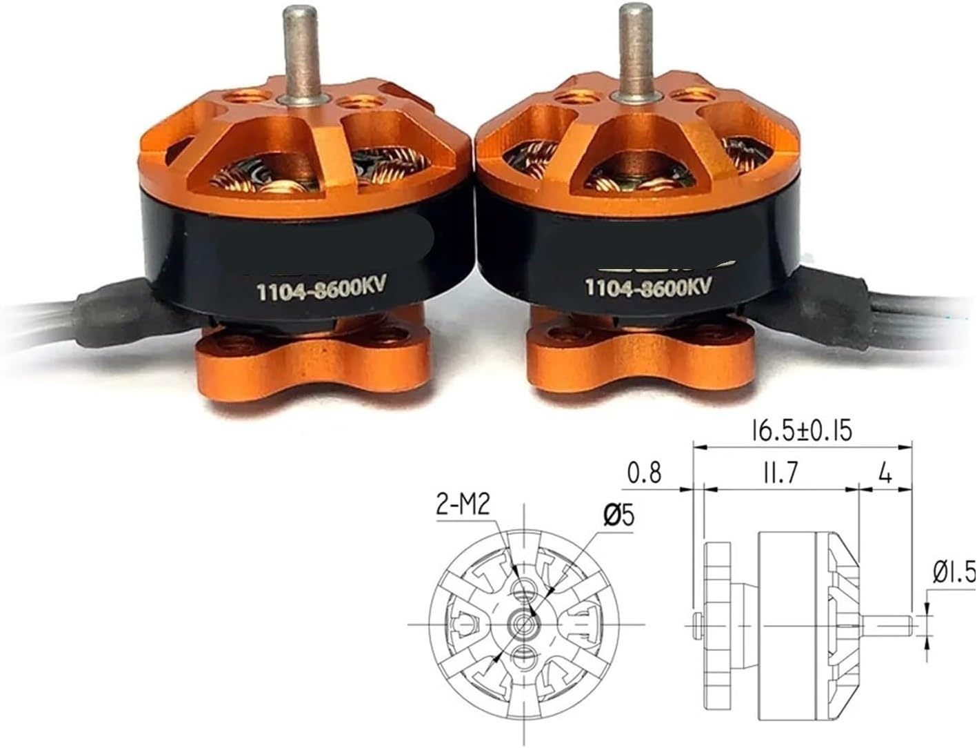 4Pcs 1104 7500KV 8600KV Brushless Motor for RC Drone 90-110mm FPV Racing Multirotor Quadcopter Alpha A75 Beta75X Crux3(4Pcs 1104 8600KV)