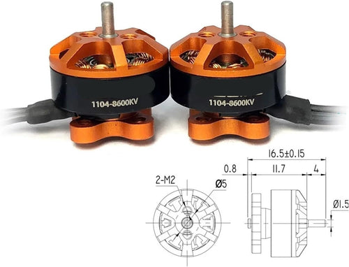4Pcs 1104 7500KV 8600KV Brushless Motor for RC Drone 90-110mm FPV Racing Multirotor Quadcopter Alpha A75 Beta75X Crux3(4Pcs 1104 8600KV)