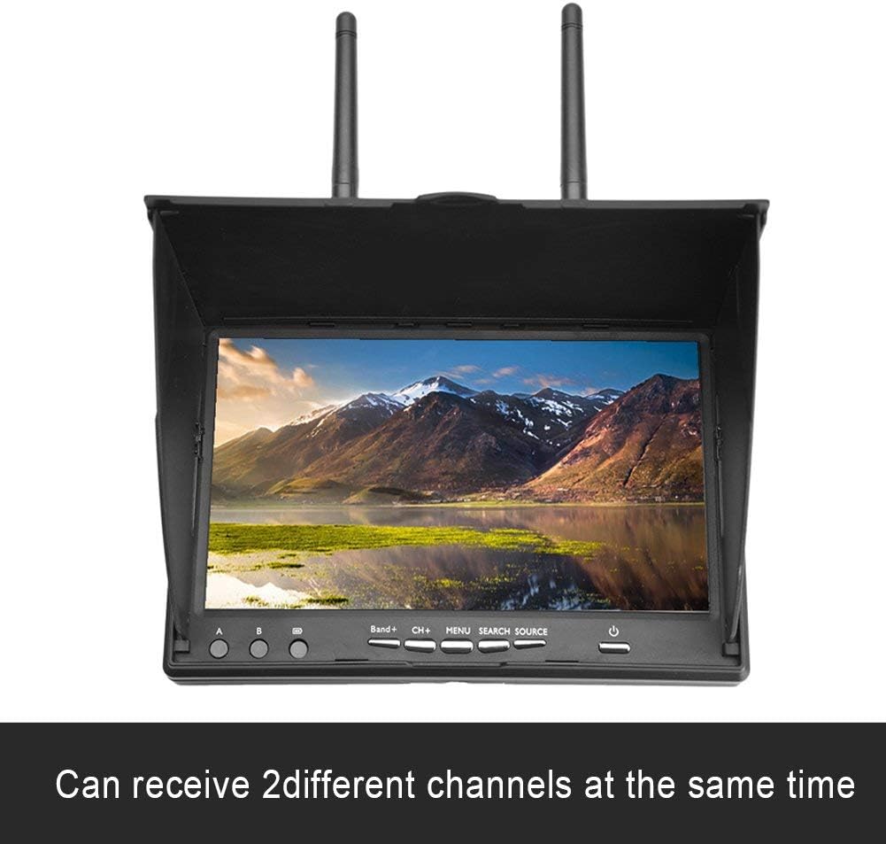 FPV Receiver Monitor,5.8GHz 40Channels 7Inch LCD Screen Receiver Monitor for FPV Drone Quadcopter,Effective Accessory for FPV Drone, for Outdoor use
