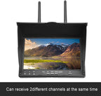 FPV Receiver Monitor,5.8GHz 40Channels 7Inch LCD Screen Receiver Monitor for FPV Drone Quadcopter,Effective Accessory for FPV Drone, for Outdoor use