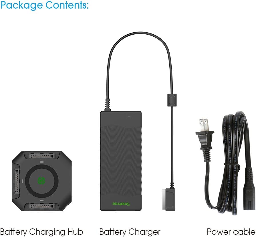 Smatree Battery Charger Compatible for Mavic Pro/Platinum, Mavic Pro Charge Hub with 80W Rapid Battery Power Adapter(Not Fit for DJI Mavic 2 Pro/2 Zoom/Mavic Air 2)