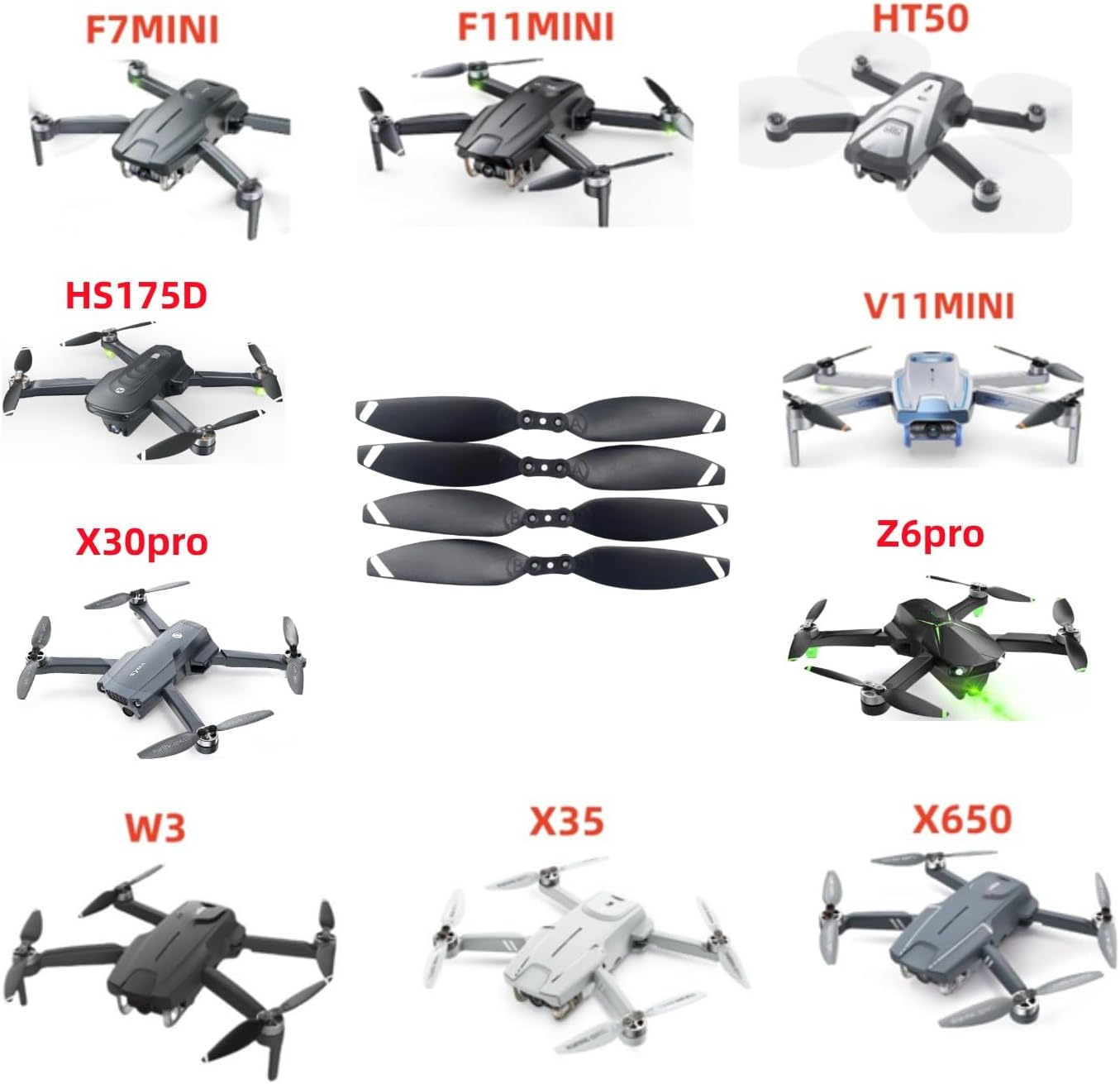 sea jump 16PCS Propeller for HS175D HT50 X500pro X650 Z6pro W3 F11MINI F7MINI V11MINI Aerial Photography Folding Quadcopter, Spare Parts for RC Drone Blades