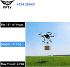 4214 380KV Brushless Motor 4.7kg(10.4lbs) Max Thrust for Cinematic Aerial Photography, Heavy Lift, Agricultural Spraying, and Industrial Inspection Drones (1)