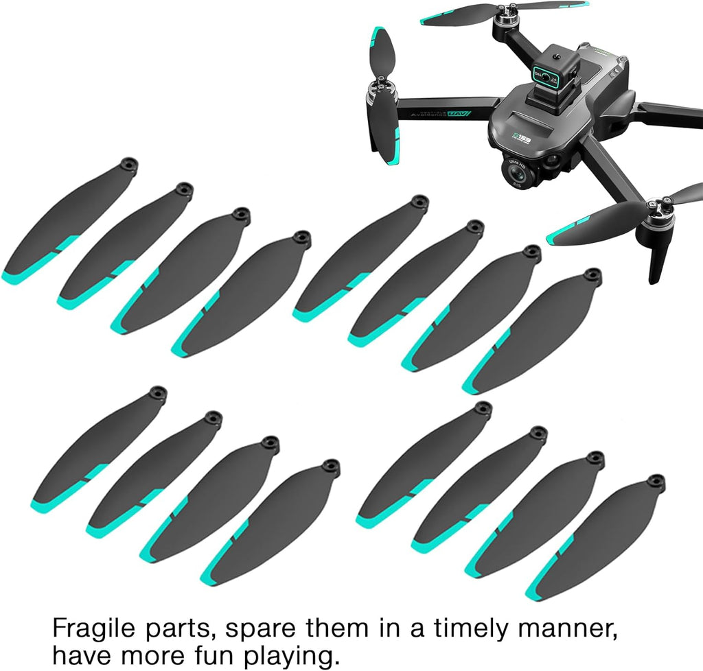16PCS Foldable Drone Propellers Replace Parts for S159/HK99 Drone Spare Part, 2.75-Inch Universal Replacement Blades,Low-Noise and Quick-Release Blades Props Wings Accessories