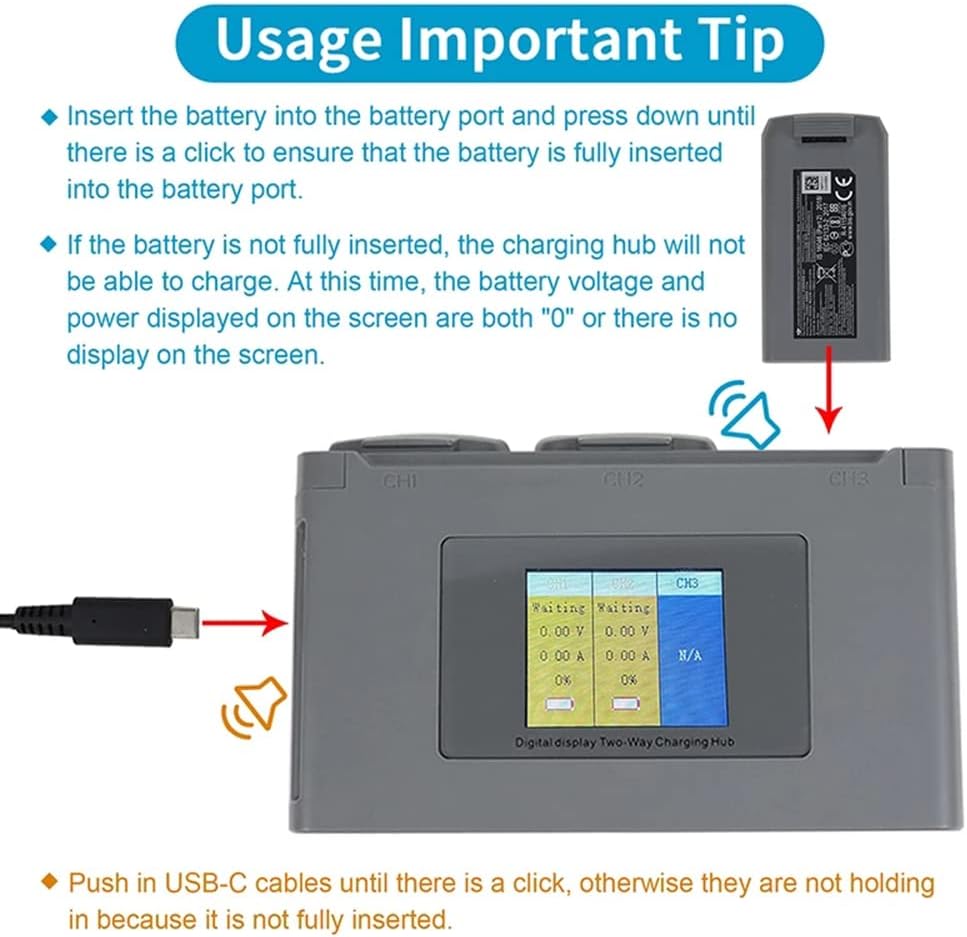 Mini 4K/ Mini SE/Mini2 Two-Way Battery Charging Hub Drone Battery Charger Charge Three Batteries in Sequence