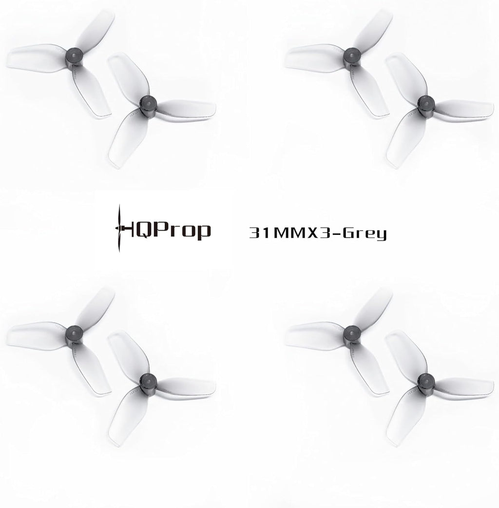 HQProp 16pcs 31mm 3-Blade Propellers Ultralight Whoop Props with 1mm Shaft Hole Compatible for 0702SE 23000KV Brushless Motor, Micro FPV Racing Drone Quadcopter