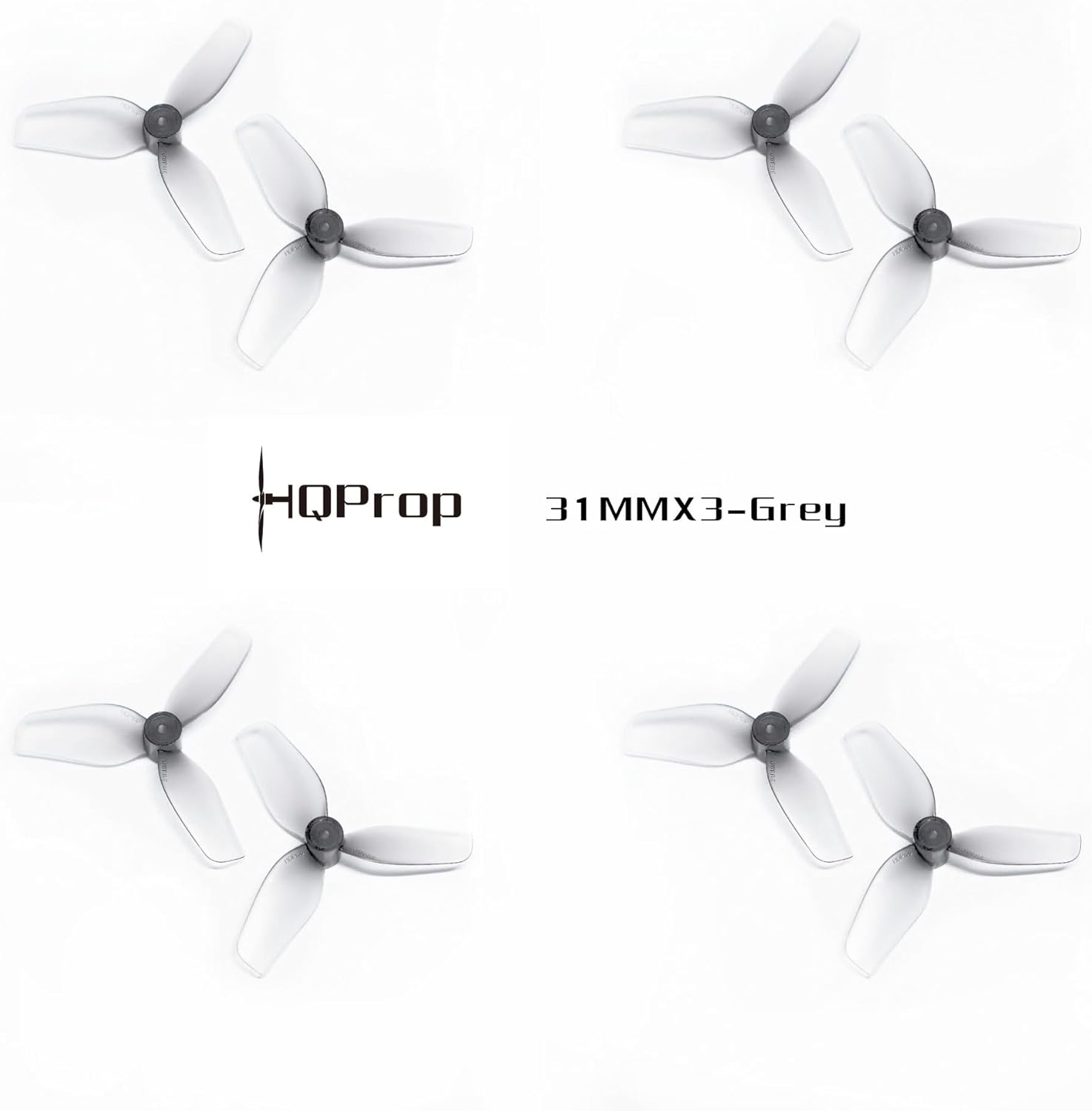 HQProp 16pcs 31mm 3-Blade Propellers Ultralight Whoop Props with 1mm Shaft Hole Compatible for 0702SE 23000KV Brushless Motor, Micro FPV Racing Drone Quadcopter
