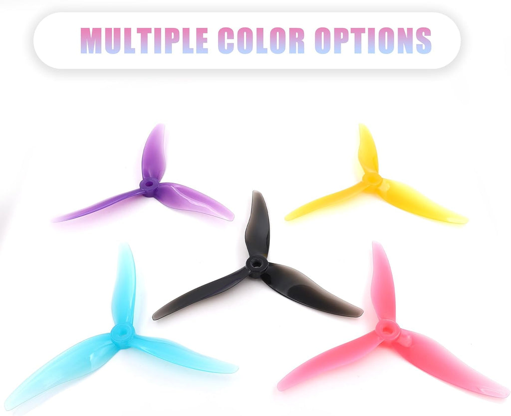 20PCS Drone Props Propeller Gemfan Hurricane 51477 Smooth FPV Racing Props 5.1inch 3-Paddle Propeller CW CCW Props with 5mm Mounting Hole for 2206-2407 Motor for FPV Racing Drone