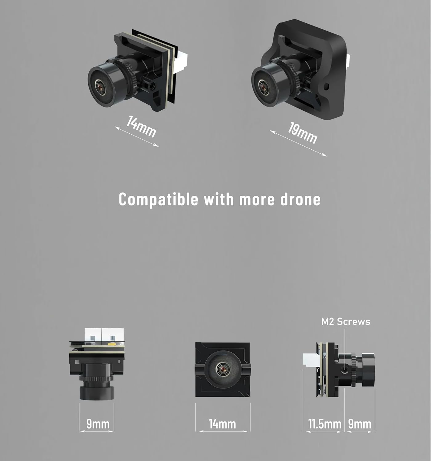 Caddx FPV Camera Ratel 2, 1/1.8inch Starlight Sensor Camera 1200TVL with FOV 165¡ãBigger PAL NTSC Switchable for FPV Racing Drone