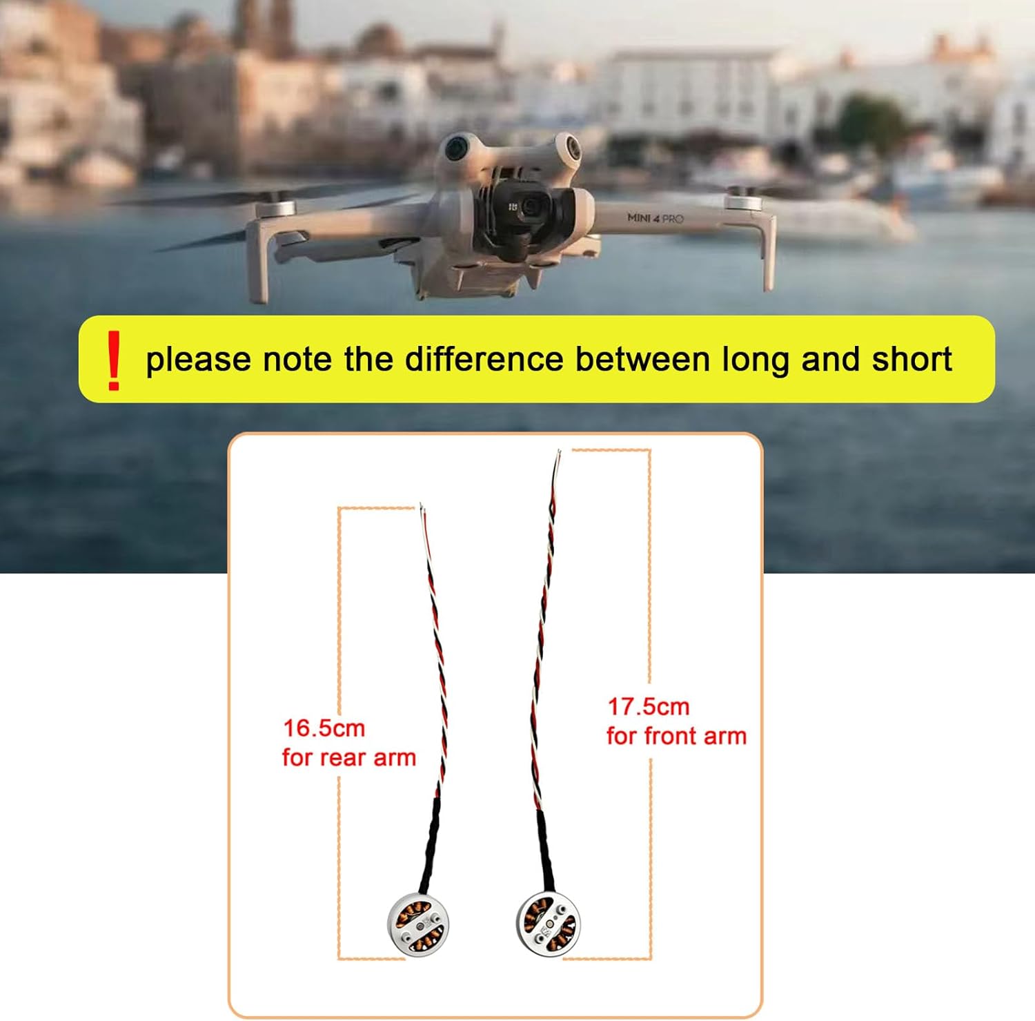 Rear Arm Motor Replacement For Dji Mini 3 Pro/4 Pro,Dji Mini 3 Pro Rear Left Arm Motor Repair Parts,Original Drone Accessories£¨Short Line£©