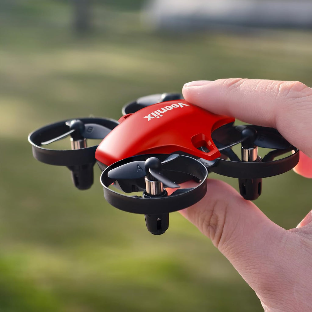 Veeniix V995 Red Mini Drone for Kids and Beginners,Indoor RC Quadcopter Plane with 3D Flips, 360¡ã Rotation, Circle Fly, Auto Hover, Headless Mode, 21Mins 3 Batteries, Gift for Boys and Girls
