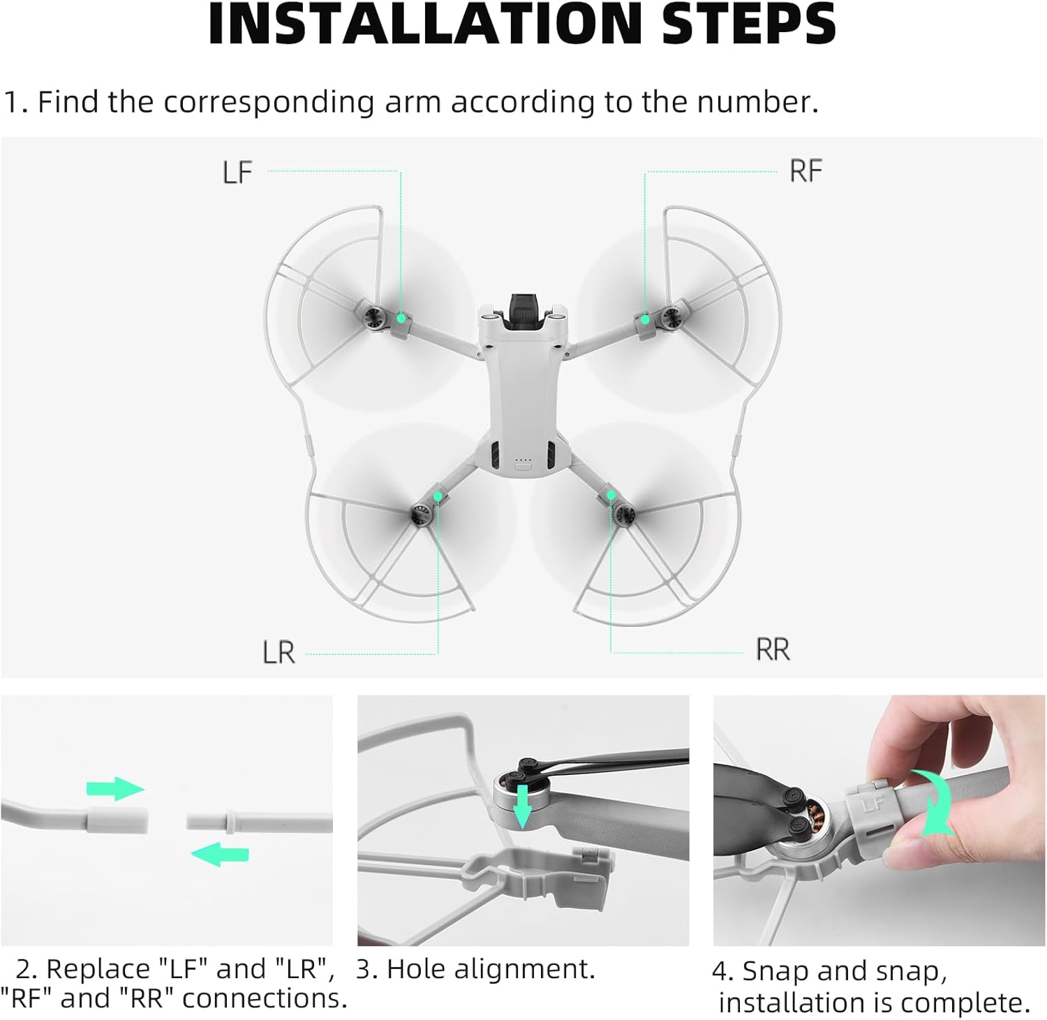 BRDRC Mini 3 Pro/Mini 3 Propeller Guard,Quick Release Prop Protector Lightweight Anti-Collision Blade Bumper for DJI Mini 3 / Mini 3 Pro Accessories