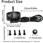 4 Pcs 3112 900KV Brushless Motor for Drone ¨C High-Power BLDC Motor for 9-10 inch Props, 1545W Max, FPV Drone Motors, Brushless RC Motor for Quadcopter, Hexacopter, RC Plane (4)