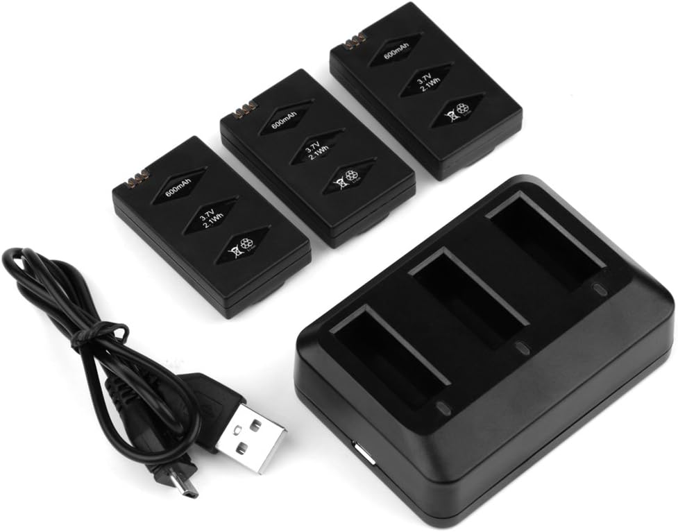 D&F Replacement Battery 3 Pack 660mAh Battery with Rechargeable Charger for Parrot MiniDrone Jumping Sumo,Swing,Mambo,Parrot Mini Drone Rolling Spider