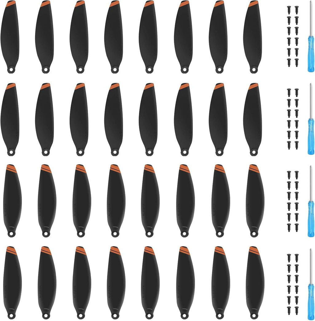 32Pcs Propellers for DJI Mini 4K/Mini 2 SE/Mini SE Replacement Prop Blades Low Noise Accessories for DJI Mini 2 Series Drone Accessories Exclusive Screws & Screwdrivers Orange Tips