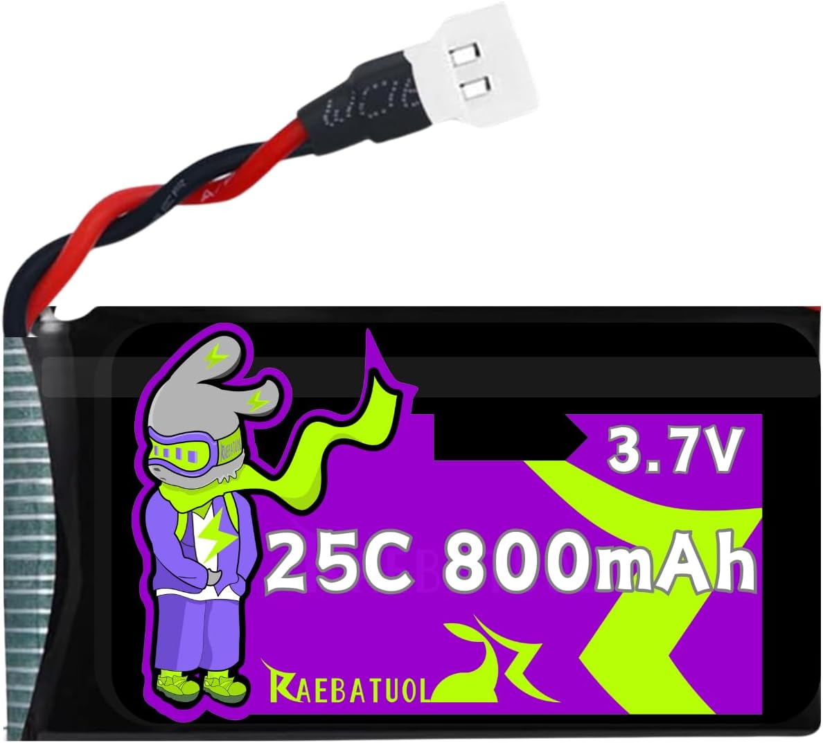 3.7V 800mAh 25C Molex/XH2.54 Plug 802540 Rechargeable LiPo Batteries,Fit for Q9S Drones Force1 UFO Syma X5 X5SW X5C X5C1 Hengqi 905 Cheerson CX-30 BEZGAR HQ053/HQ051 RC Quadcopter with 4 in 1 Charger