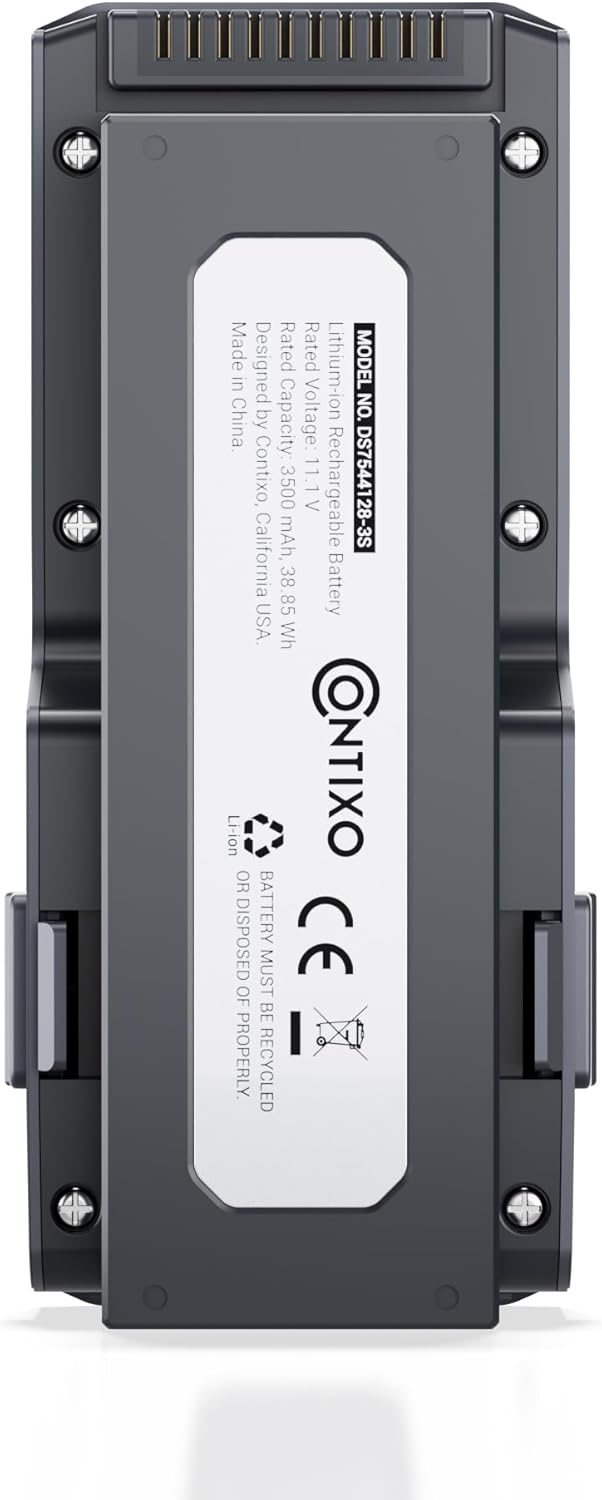 Contixo F33 Drone Battery - 11.1V 3500mAh Rechargeable Lithium Battery, 42 Mins Extra Flight Time, 1 Year Warranty, US Customer Support for F33 RC Drone, Long-Lasting Performance£¨2 Pack£©