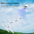 Drone Propeller Blades, 4 Pairs 9450 Self Tightening Drone Propeller CWandCCW Propellers, Low NoiseReduction Props Replacement Part Blade forDJI Phantom 2/3(White)