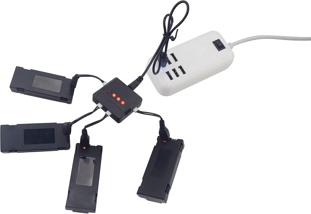 sea jump 4PCS 3.7V 1800mah Lithium Battery with 4in1 Charger for E88 E88PRO E88MAX E525 E99 E99PRO P1 P5PRO K3 S1 P8 RC Four-axis Aircraft Accessories UAV Spare Lithium Battery