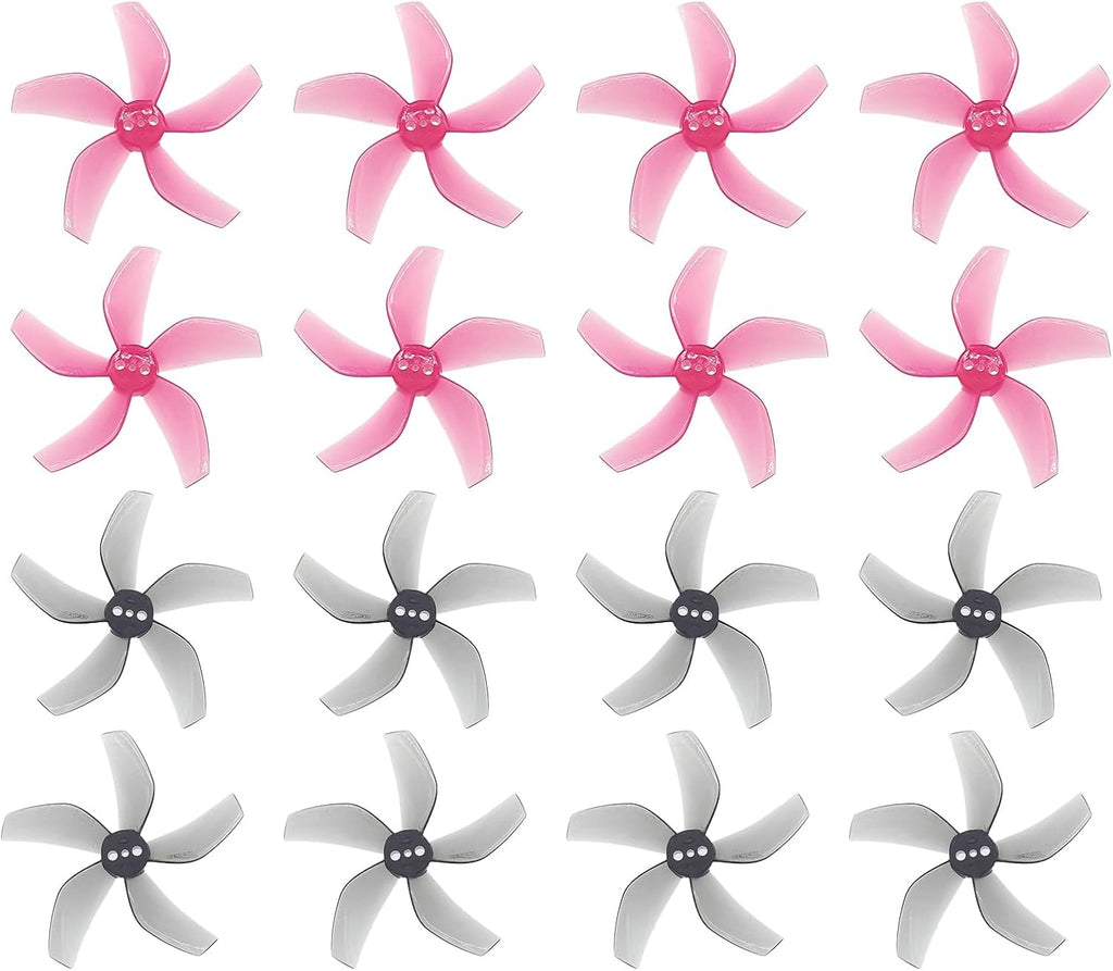 8Pairs(8CCW&8CW) Propellers, Upgrade Less Noise Props Replacement & Better Control, Gemfan D51-5 Cinewhoop 5 Blades Props for RC FPV Racing Freestyle 2inch Cinewhoop Ducted Drone(Red + Grey)