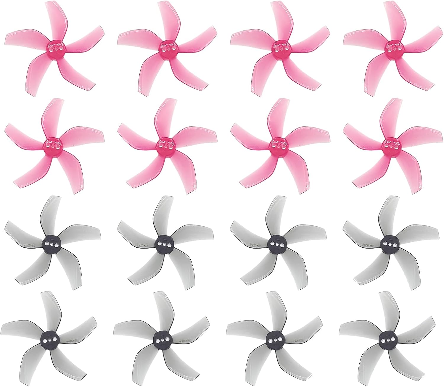 8Pairs(8CCW&8CW) Propellers, Upgrade Less Noise Props Replacement & Better Control, Gemfan D51-5 Cinewhoop 5 Blades Props for RC FPV Racing Freestyle 2inch Cinewhoop Ducted Drone(Red + Grey)