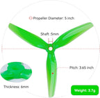 16pcs Fpv Drone Props Propeller: HQProp Ethix S4 Prop Lemon Lime 5x3.7x3 Tri-Blade 5 Inch Props for 4S 6S FPV Freestyle Racing,8xCW 8xCCW