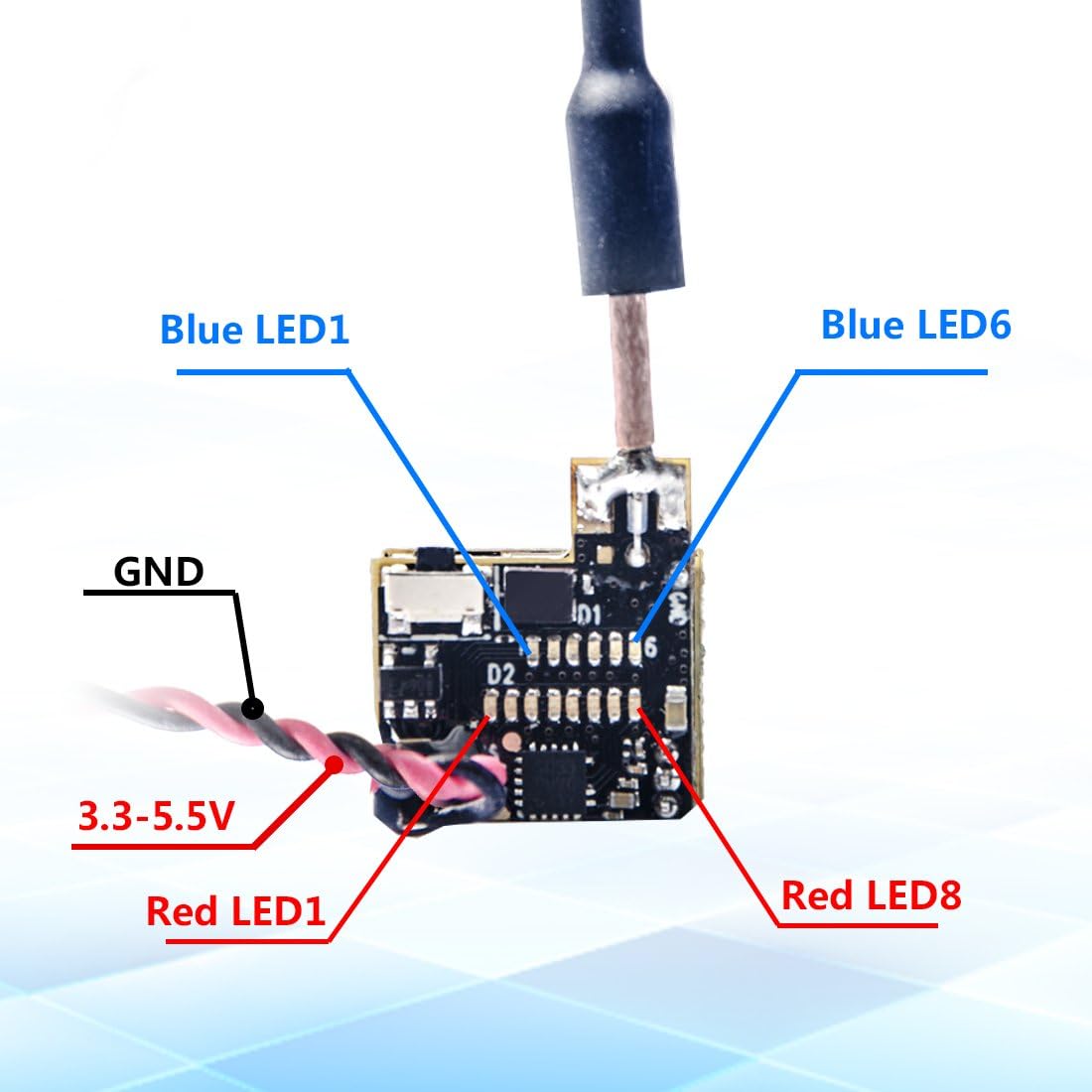 WT05 Micro AIO 600TVL Camera Only 3.4g 5.8GHz 25mW FPV Transmitter with Dipole Brass Antenna Combo for FPV Quadcopter Drone