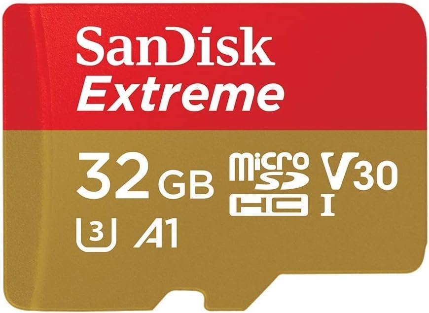 SanDisk Extreme U3 V30 A1 32GB microSDHC DJI Drones Works with Avata and Goggles 2 (SDSQXAF-032G-GN6MN) Class 10 Bundle with 1 Everything But Stromboli Micro SD Card Reader