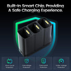 Holy Stone Battery Charging Station Compatible with HS900 HS900Pro Drone, 3-Slot Fast Charger with Storage & Power Bank Function, USB-C QC3.0 Charging Dock for HS900 Drone Batteries