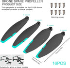 16PCS Foldable Drone Propellers Replace Parts for S159/HK99 Drone Spare Part, 2.75-Inch Universal Replacement Blades,Low-Noise and Quick-Release Blades Props Wings Accessories