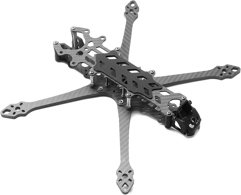 HUIOP Freestyle Frame Kit, 7 inch 295mm FPV Carbon Fiber Freestyle Frame Kit Wheelbase 295mm Arm 5.0mm Suitable for Long Range Drone