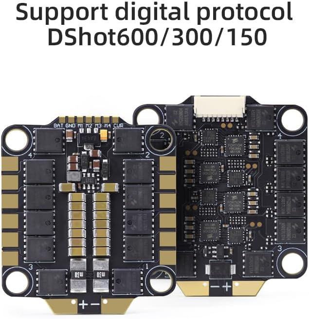 HGLRC 60A 6S V1 ESC BLS 2-6S 4in1 M3, Supports DShot600/300/150 Digital Protocols for FPV Racing Drone Freestyle