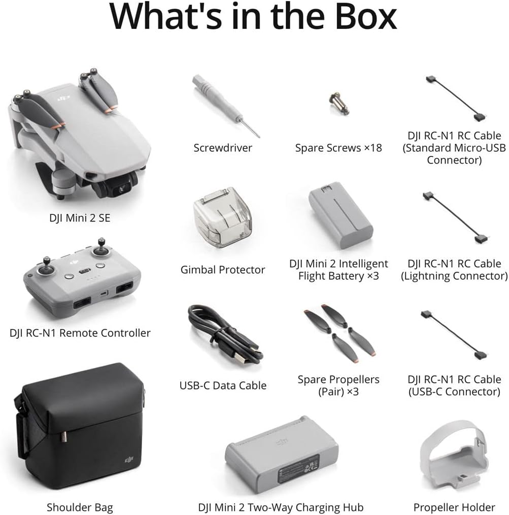 DJI Mini 2 SE Fly More Combo, Mini Drone with 10km Video Transmission, 3 Batteries for 93 Mins Max Flight Time, Under 249 g, QHD Video, Auto Return to Home, QuickShots, Drone with Camera for Beginners