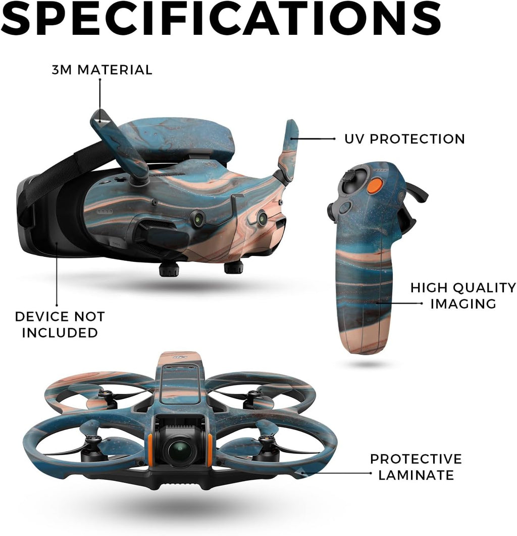 Drone Skin Compatible with DJI Avata 2 Bundle (2024) - Sea Dunes - Premium 3M Vinyl Protective Wrap Decal Cover - Easy to Apply | Crafted in The USA by MightySkins